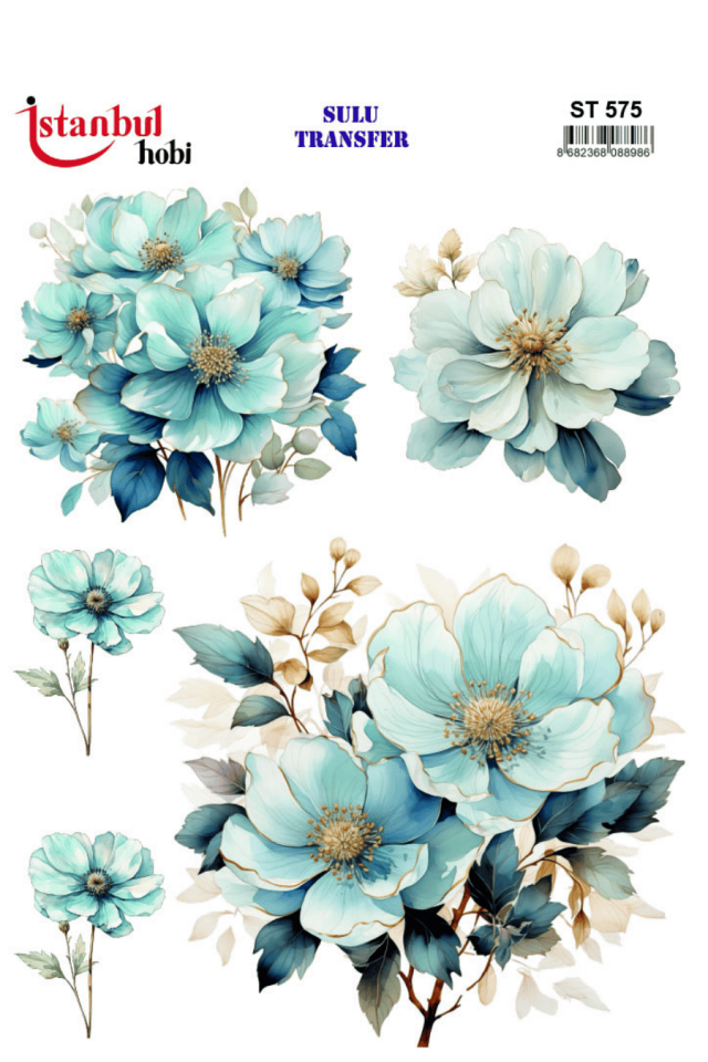 Sulu Transfer Çiçekli Desenli ST575