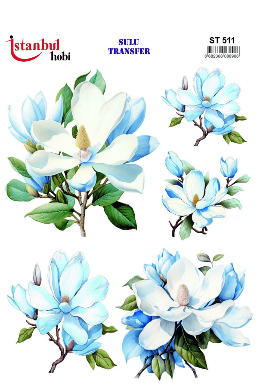 Sulu Transfer Çiçekli Desenli ST511