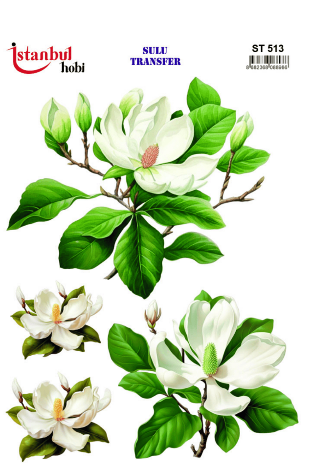 Sulu Transfer Çiçekli Desenli ST513