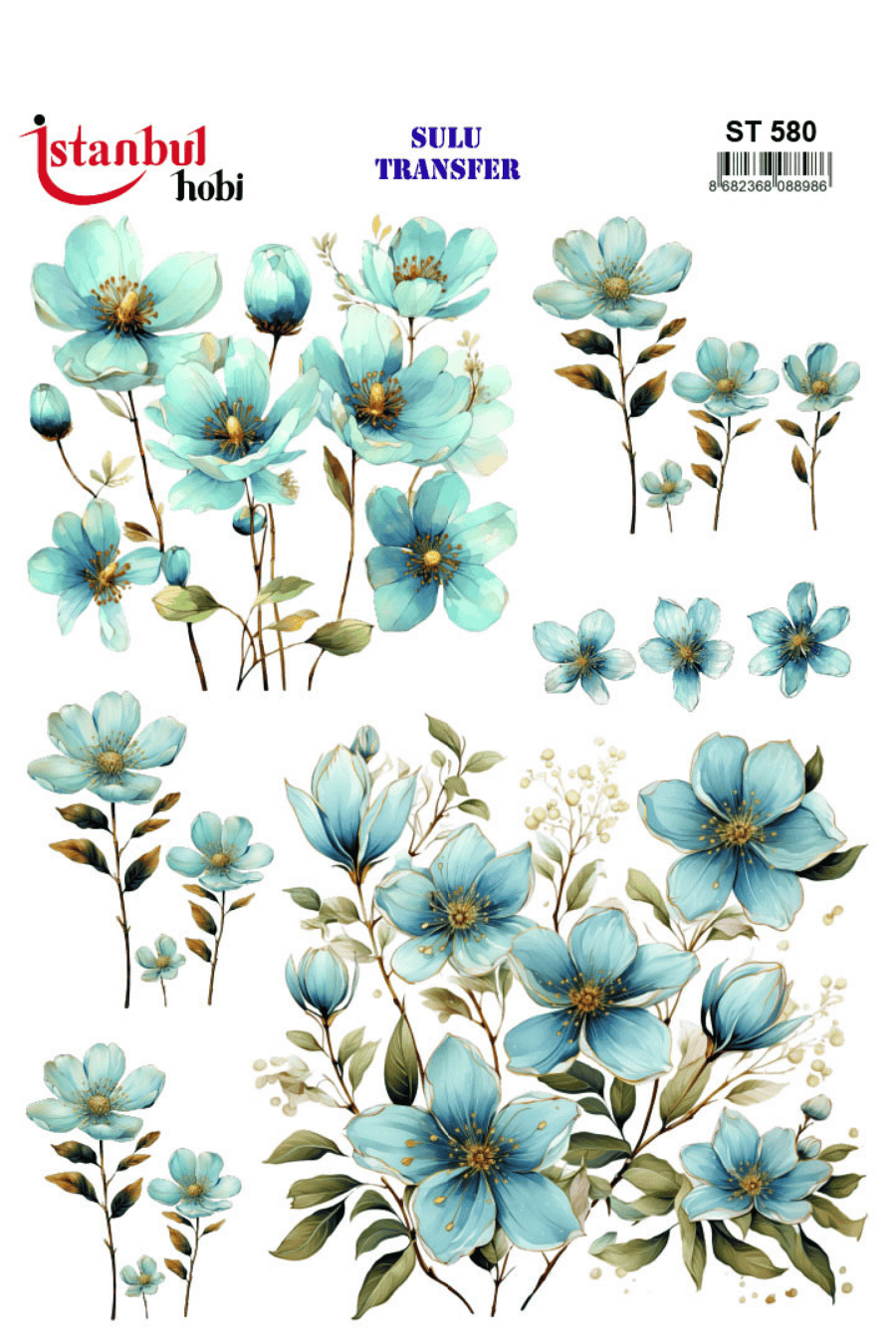Sulu Transfer Çiçekli Desenli ST580