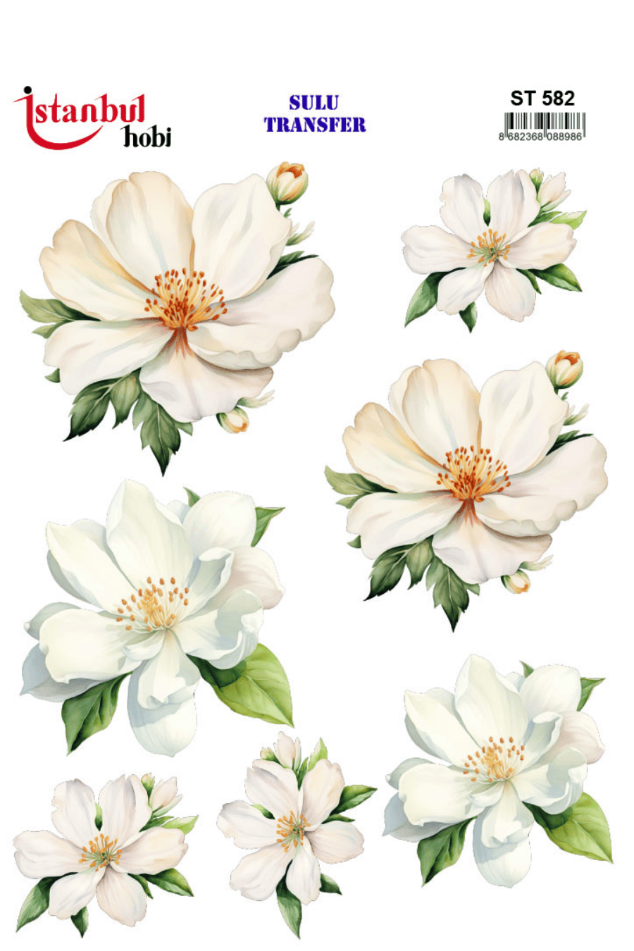 Sulu Transfer Çiçekli Desenli ST582