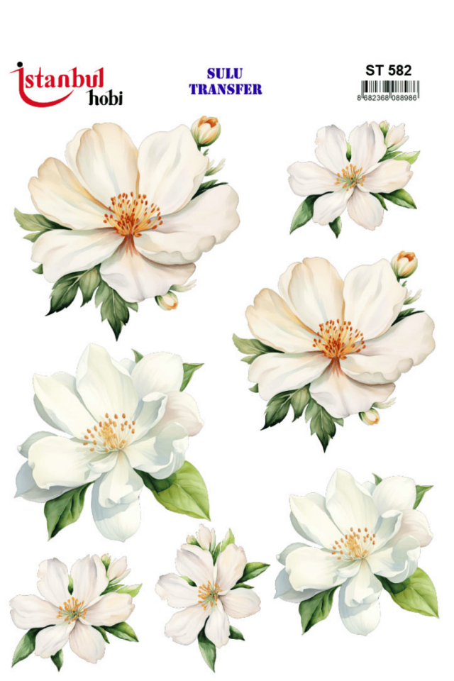 Sulu Transfer Çiçekli Desenli ST582