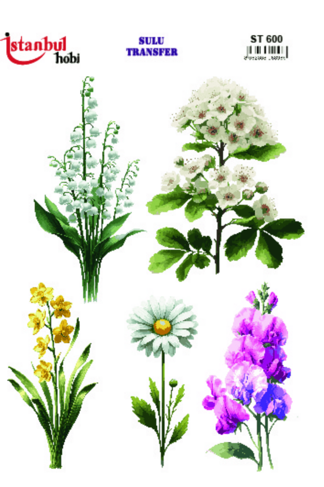 Sulu Transfer Çiçekli Desenli ST600