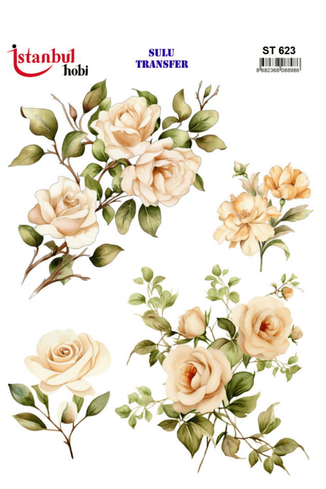 Sulu Transfer Çiçekli Desenli ST623