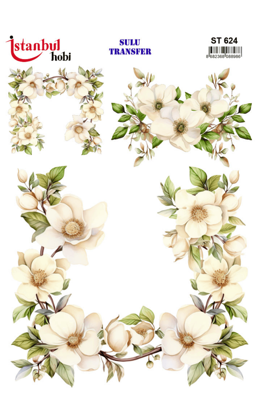 Sulu Transfer Çiçekli Desenli ST624