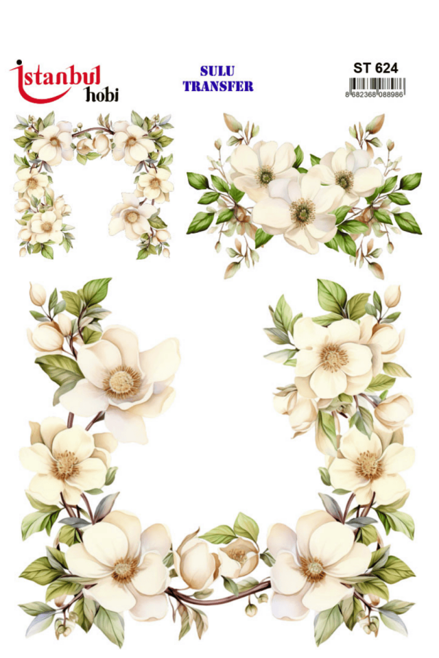 Sulu Transfer Çiçekli Desenli ST624
