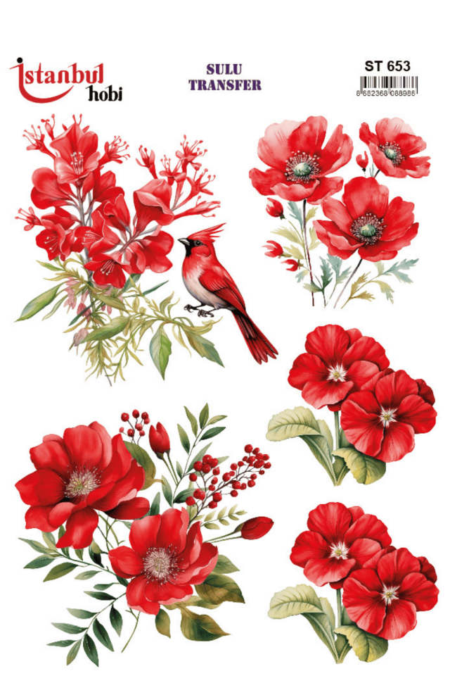 Sulu Transfer Çiçekli Desenli ST653