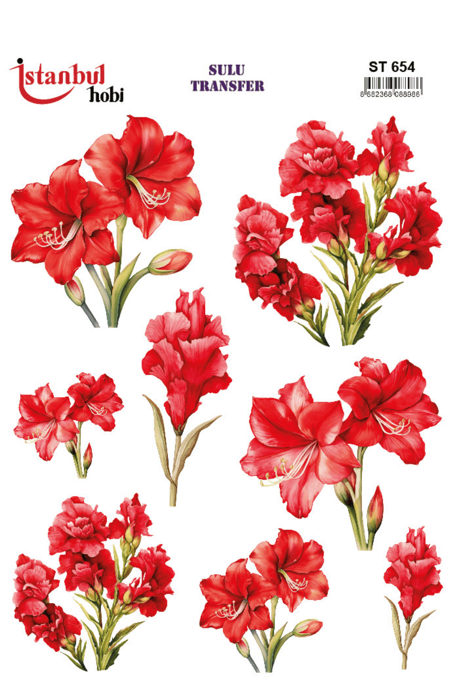 Sulu Transfer Çiçekli Desenli ST654