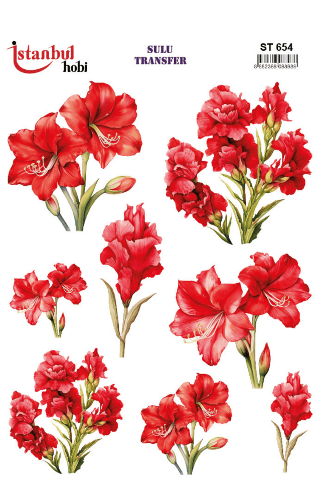 Sulu Transfer Çiçekli Desenli ST654