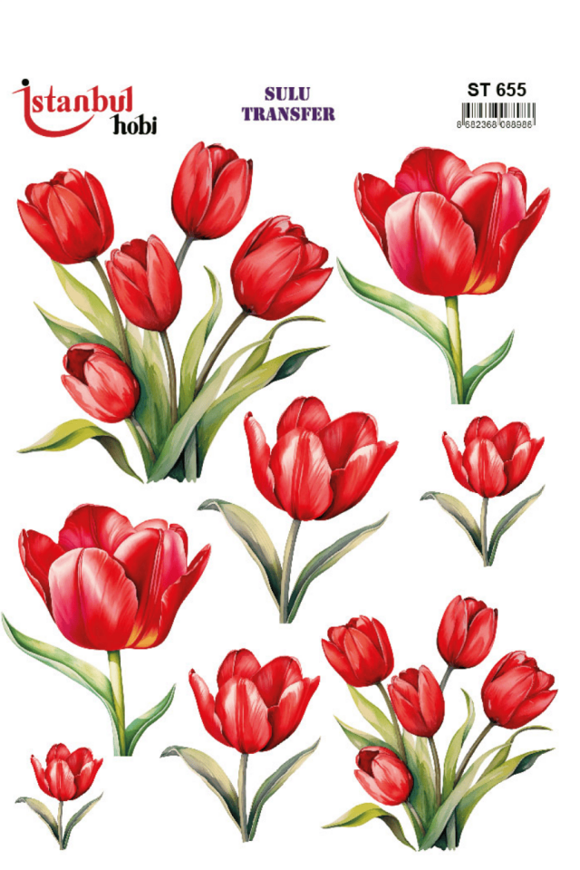 Sulu Transfer Çiçekli Desenli ST655