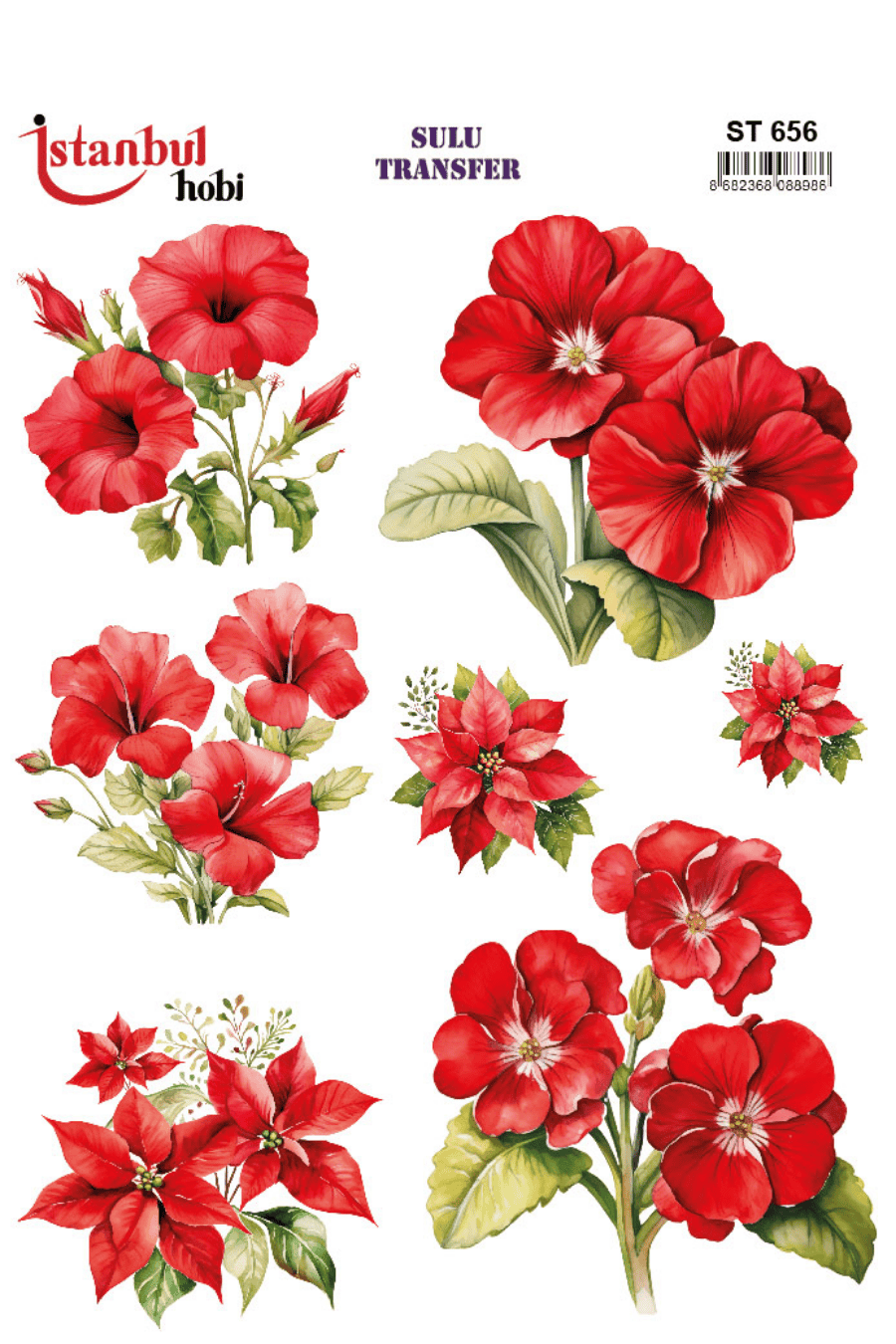 Sulu Transfer Çiçekli Desenli ST656