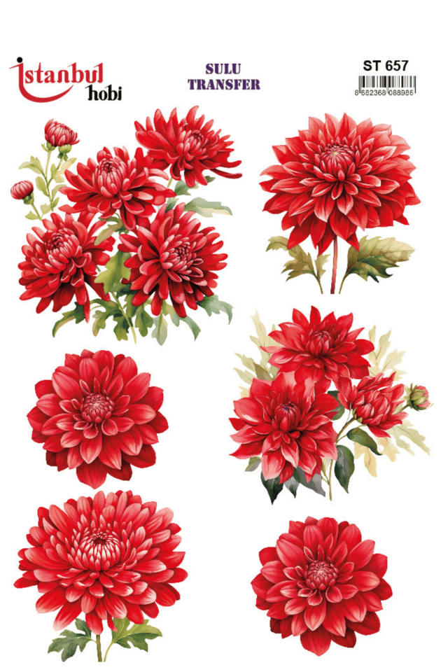 Sulu Transfer Çiçekli Desenli ST657