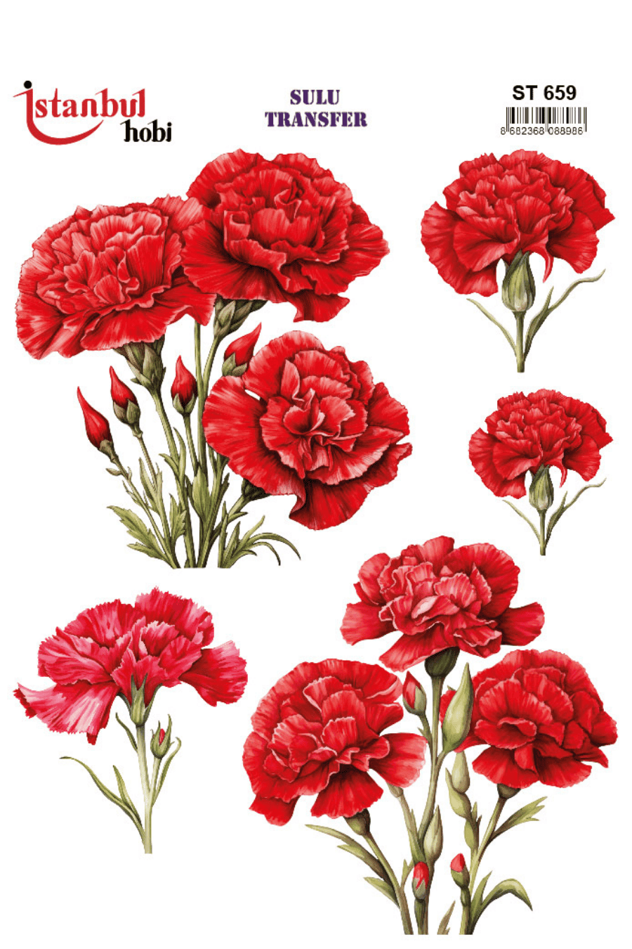 Sulu Transfer Çiçekli Desenli ST659