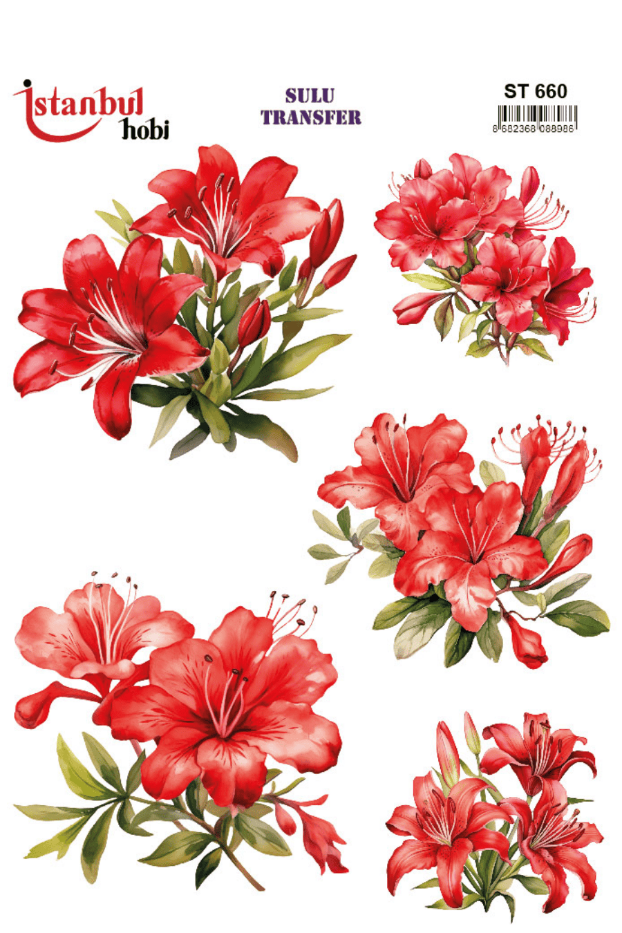 Sulu Transfer Çiçekli Desenli ST660