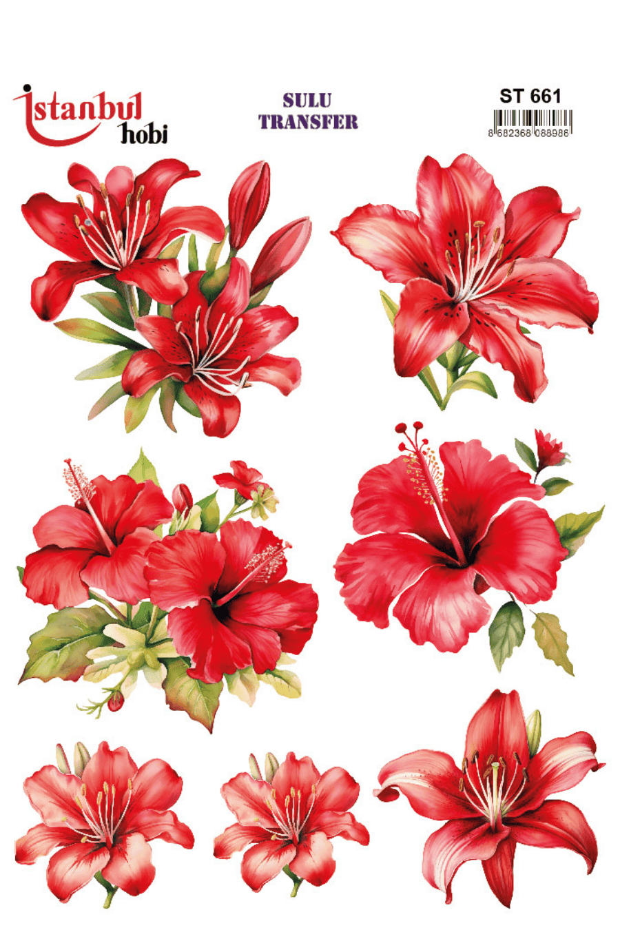 Sulu Transfer Çiçekli Desenli ST661