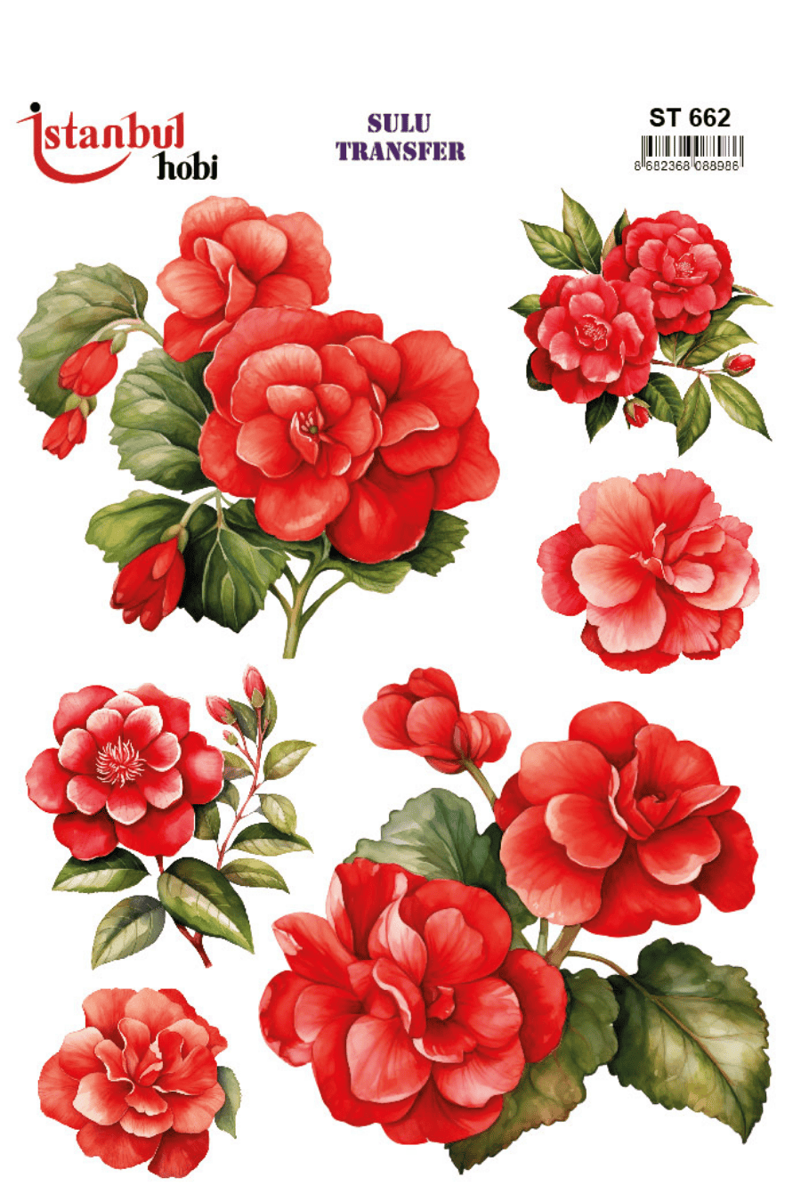 Sulu Transfer Çiçekli Desenli ST662