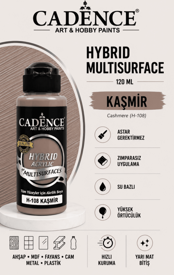 Cadence Hybrid Multisurface H-108 Kaşmir Akrilik Boya 120 ml
