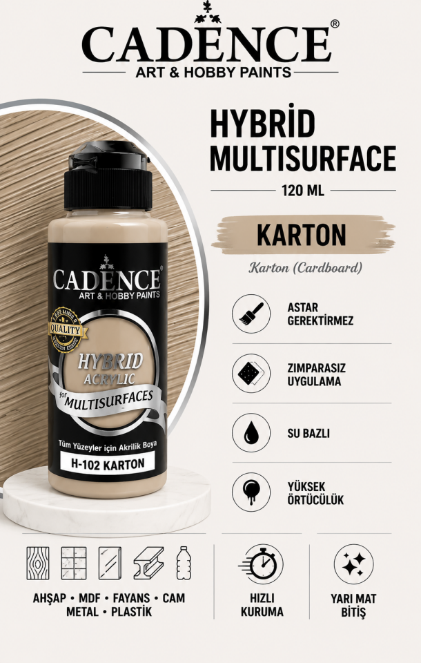 Cadence Hybrid Multisurface H-102 Karton 120 ml Akrilik Boya