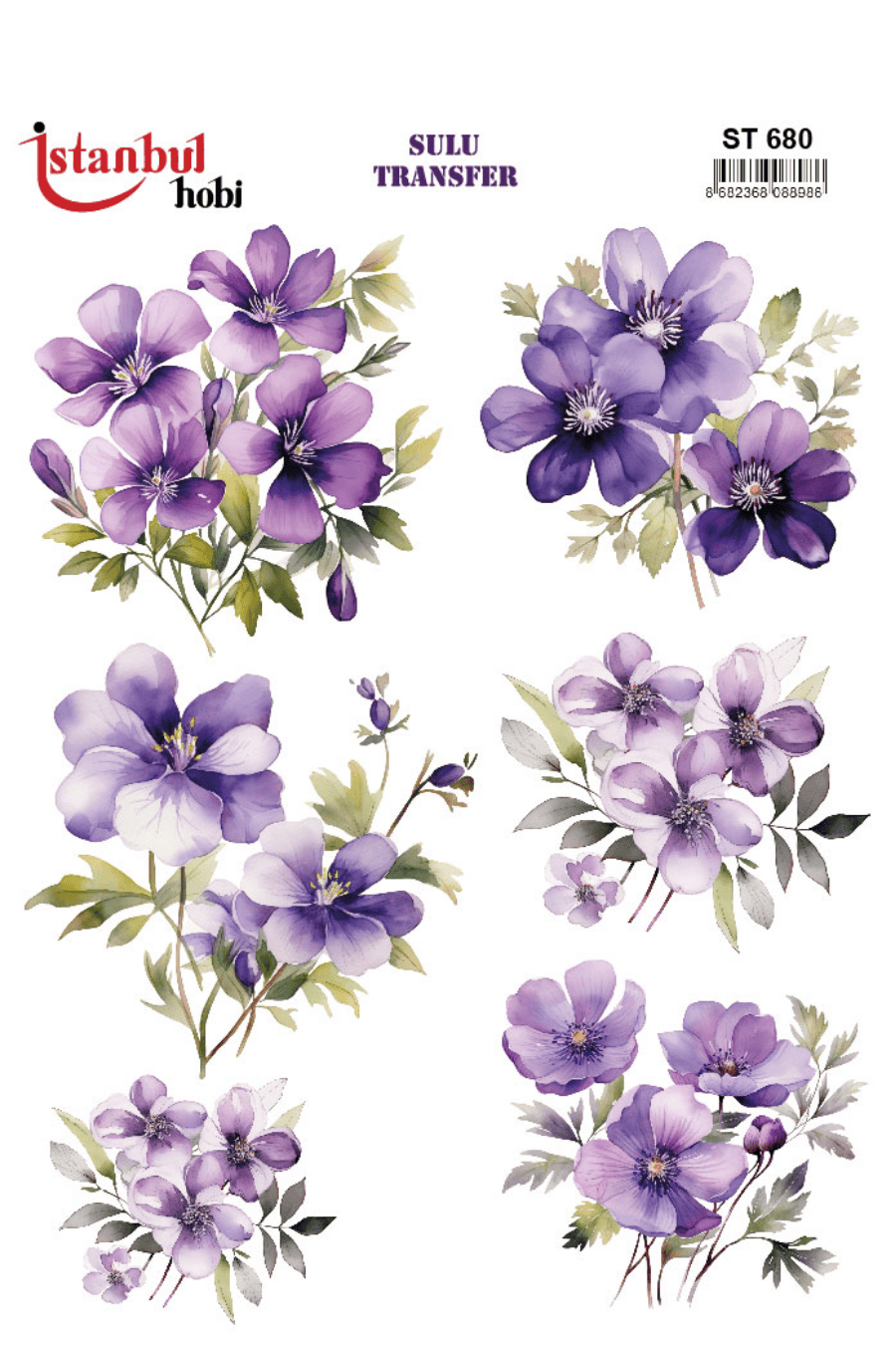 Sulu Transfer Çiçekli Desenli ST680
