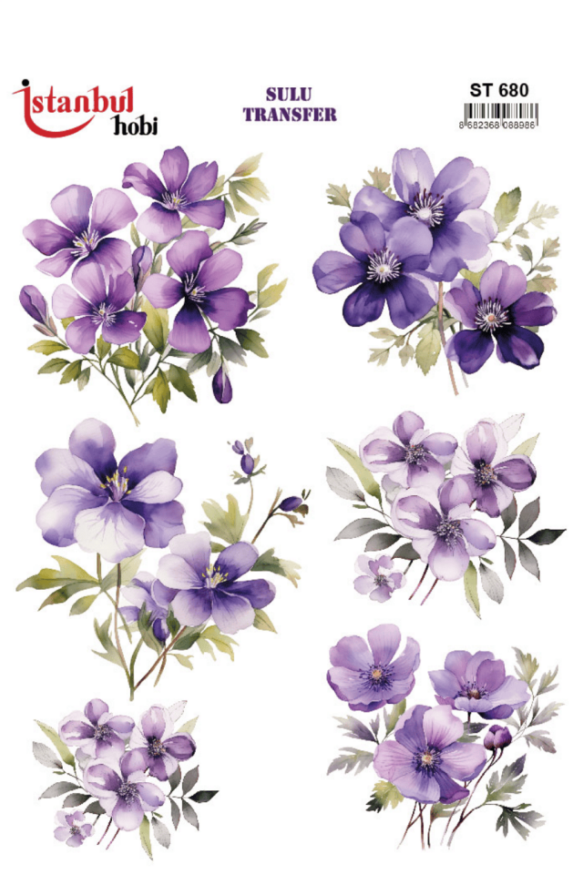 Sulu Transfer Çiçekli Desenli ST680