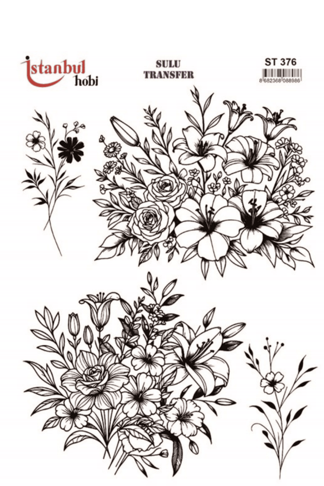 Sulu Transfer Siyah ve Beyaz Desen Seri ST376