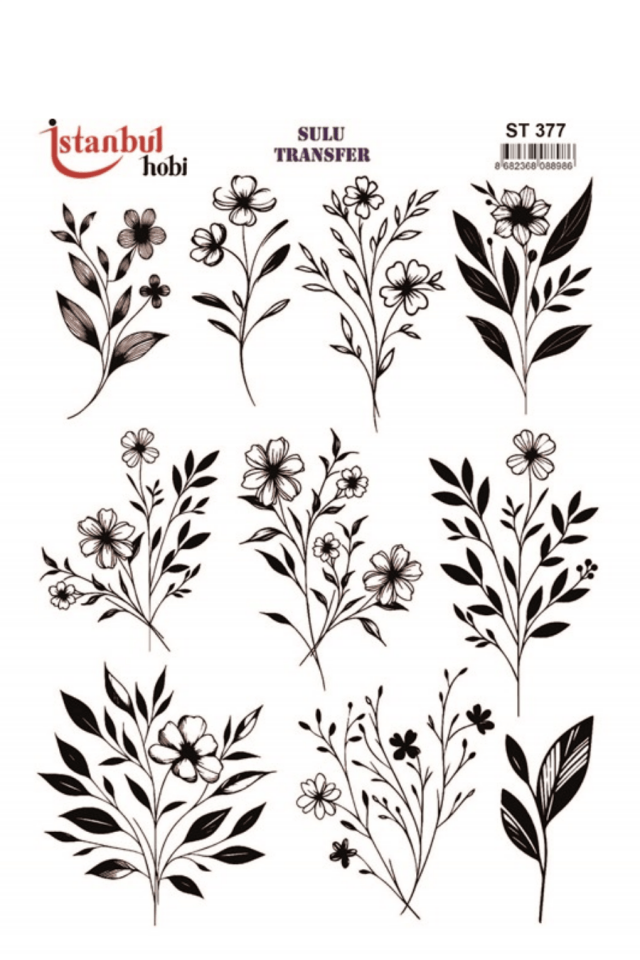 Sulu Transfer Siyah ve Beyaz Desen Seri ST377