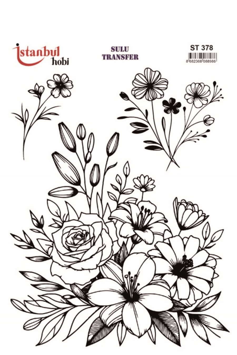 Sulu Transfer Siyah ve Beyaz Desen Seri ST378