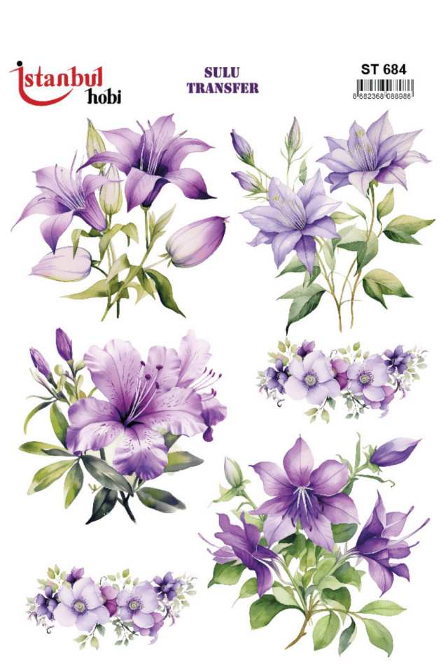 Sulu Transfer Çiçekli Desenli ST684