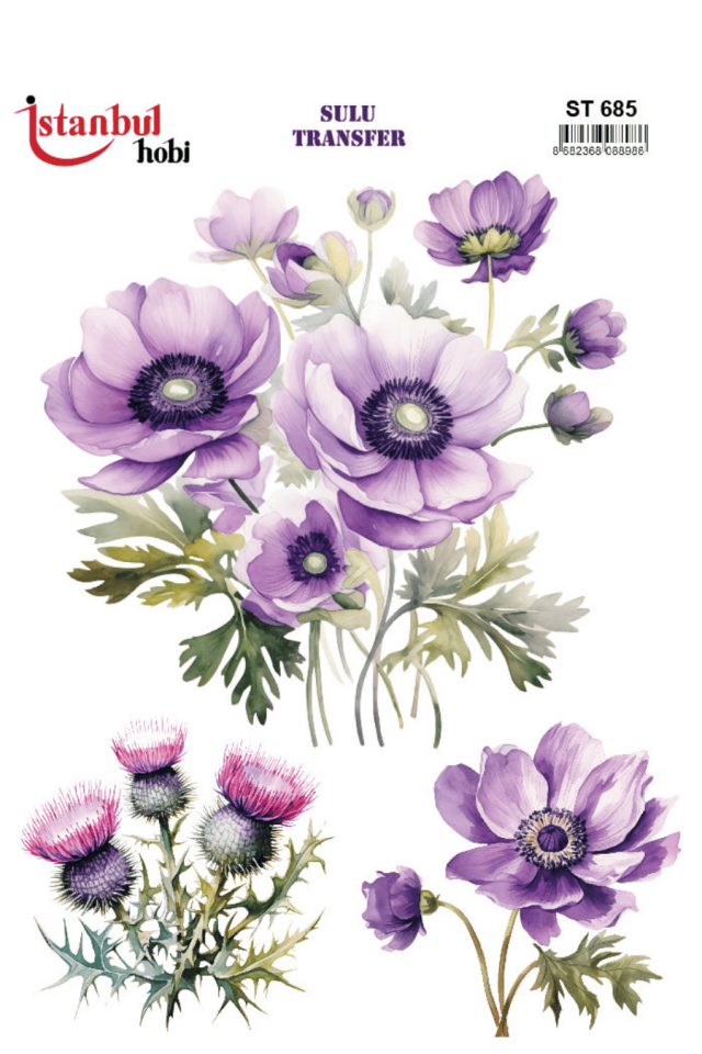 Sulu Transfer Çiçekli Desenli ST685