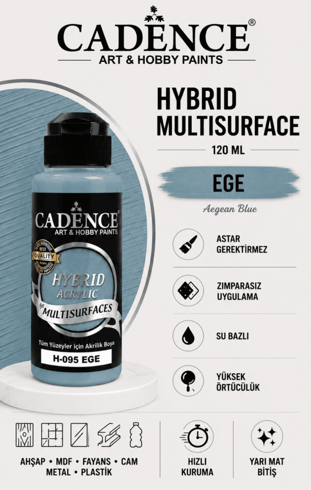 Cadence Hybrid Multisurface H-095 Ege Akrilik Boya 120 ml