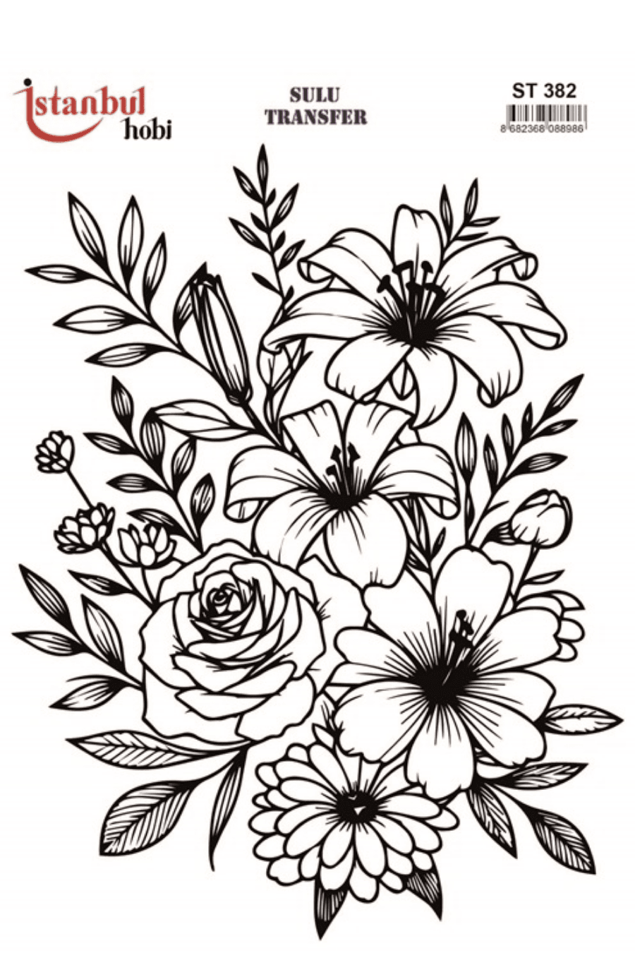 Sulu Transfer Siyah ve Beyaz Desen Seri ST382