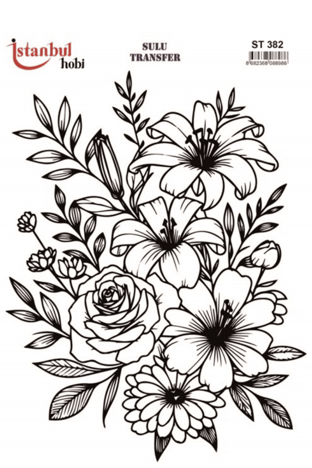 Sulu Transfer Siyah ve Beyaz Desen Seri ST382