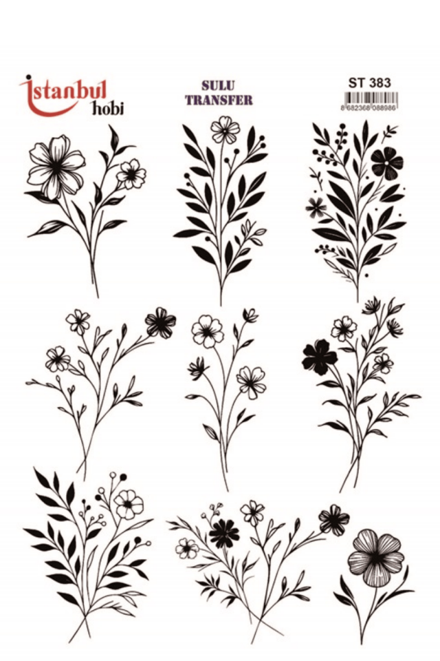 Sulu Transfer Siyah ve Beyaz Desen Seri ST383