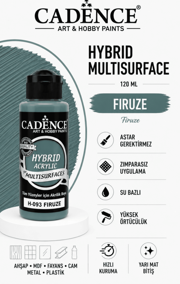 Cadence Hybrid Multisurface H-093 Firuze Akrilik Boya 120 ml