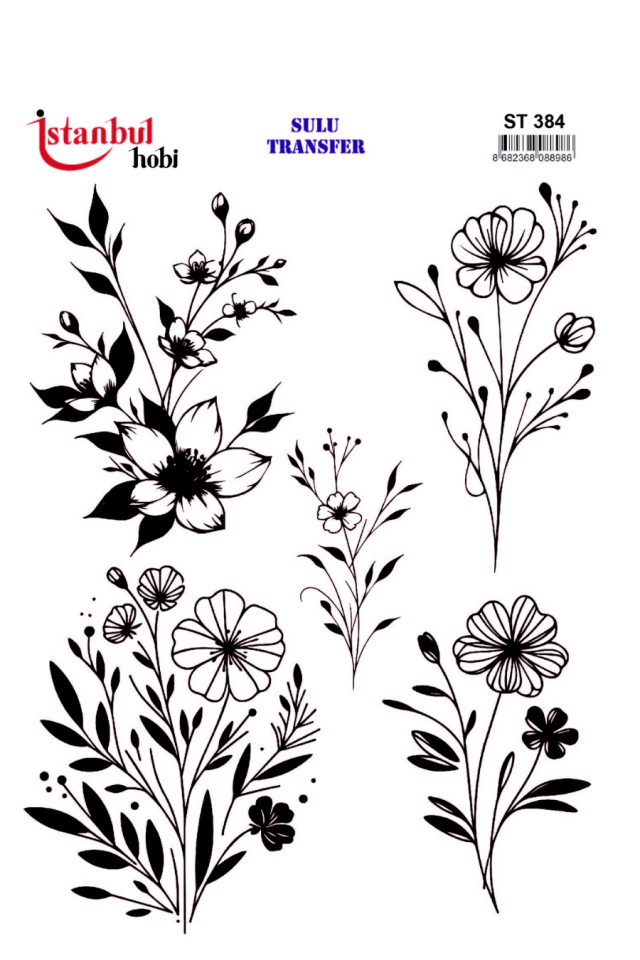 Sulu Transfer Siyah ve Beyaz Desen Seri ST384