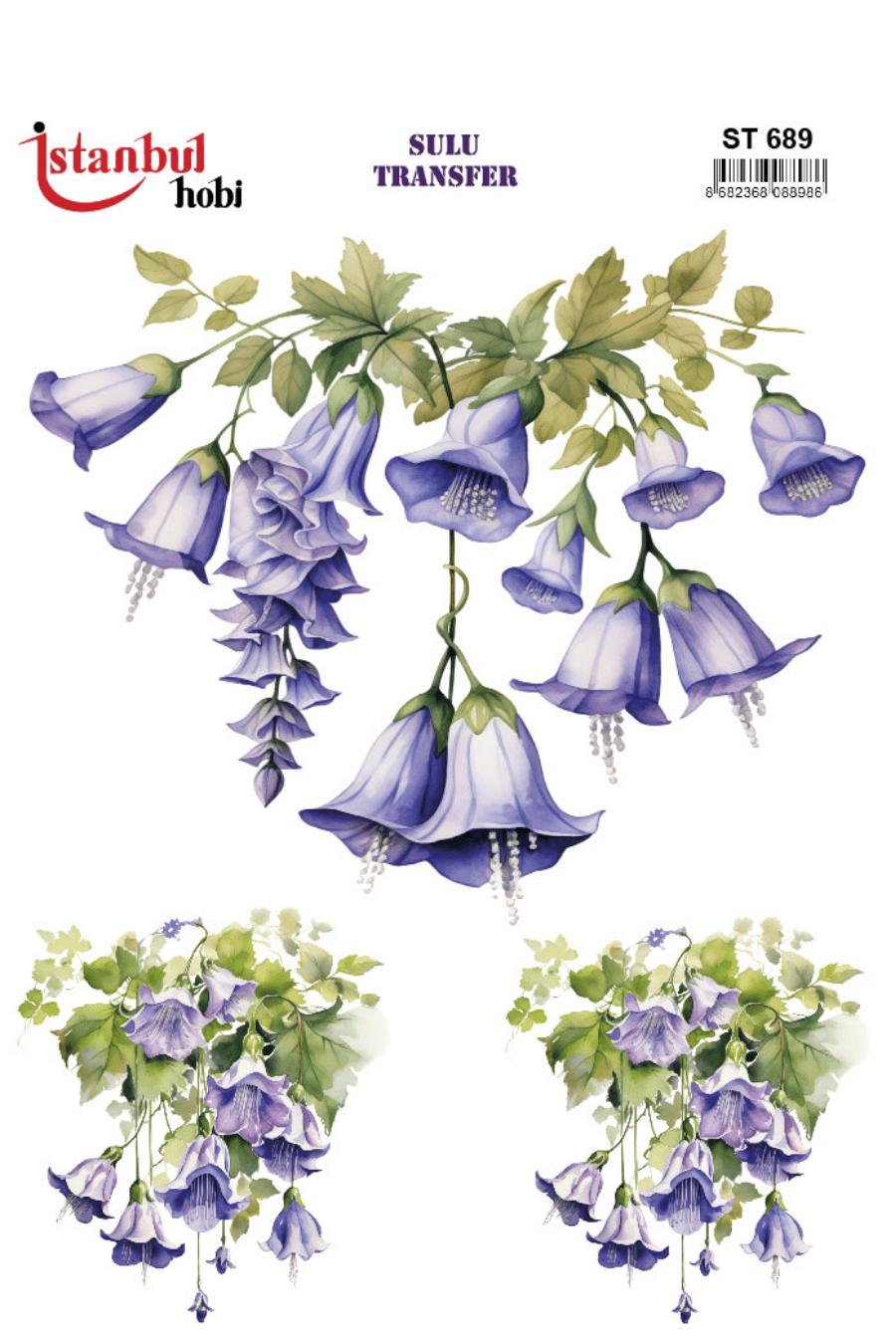 Sulu Transfer Çiçekli Desenli ST689