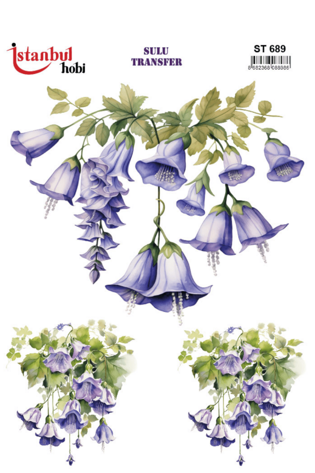 Sulu Transfer Çiçekli Desenli ST689