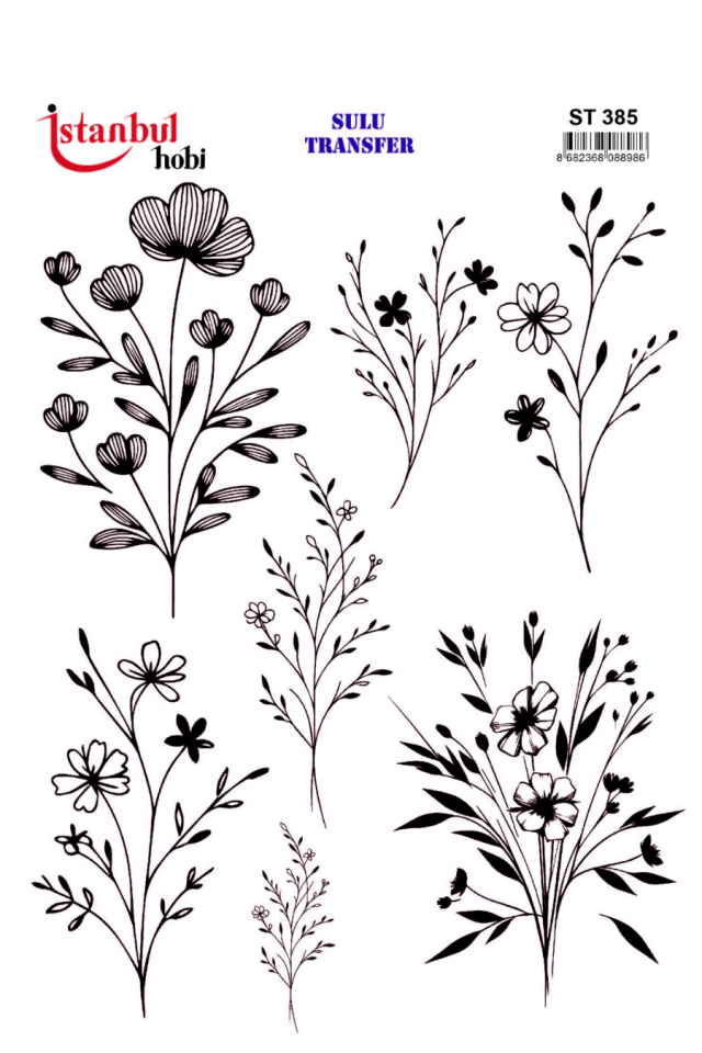 Sulu Transfer Siyah ve Beyaz Desen Seri ST385