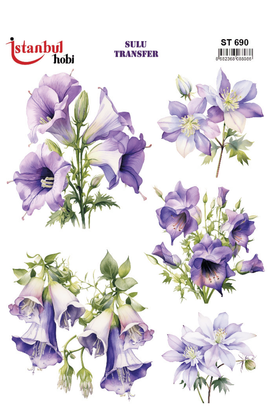 Sulu Transfer Çiçekli Desenli ST690