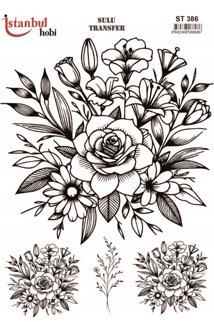 Sulu Transfer Siyah ve Beyaz Desen Seri ST386