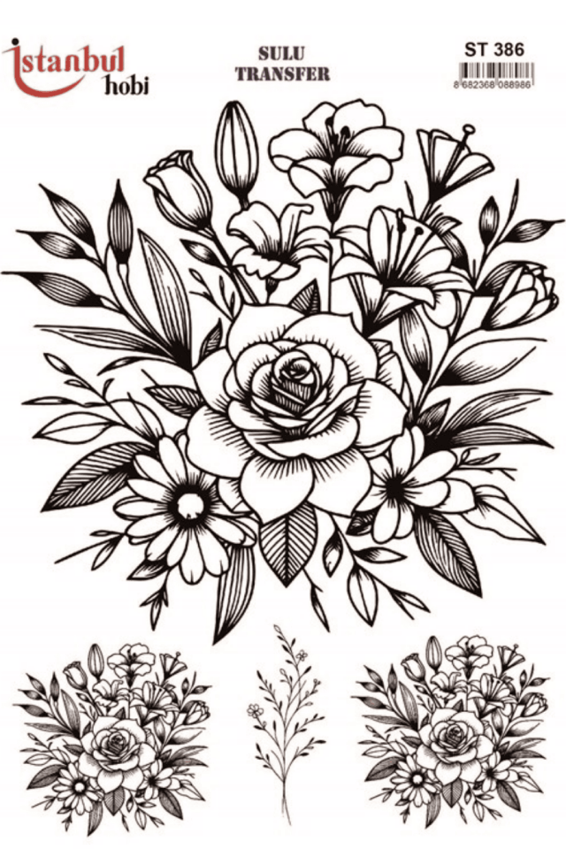 Sulu Transfer Siyah ve Beyaz Desen Seri ST386