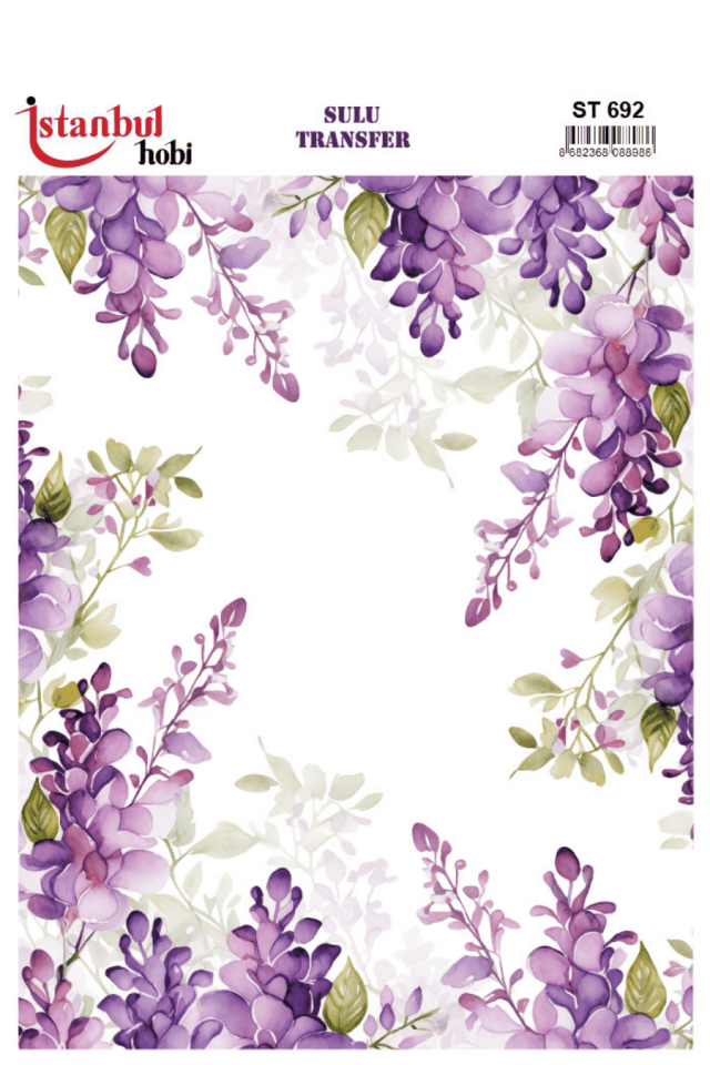 Sulu Transfer Çiçekli Desenli ST692