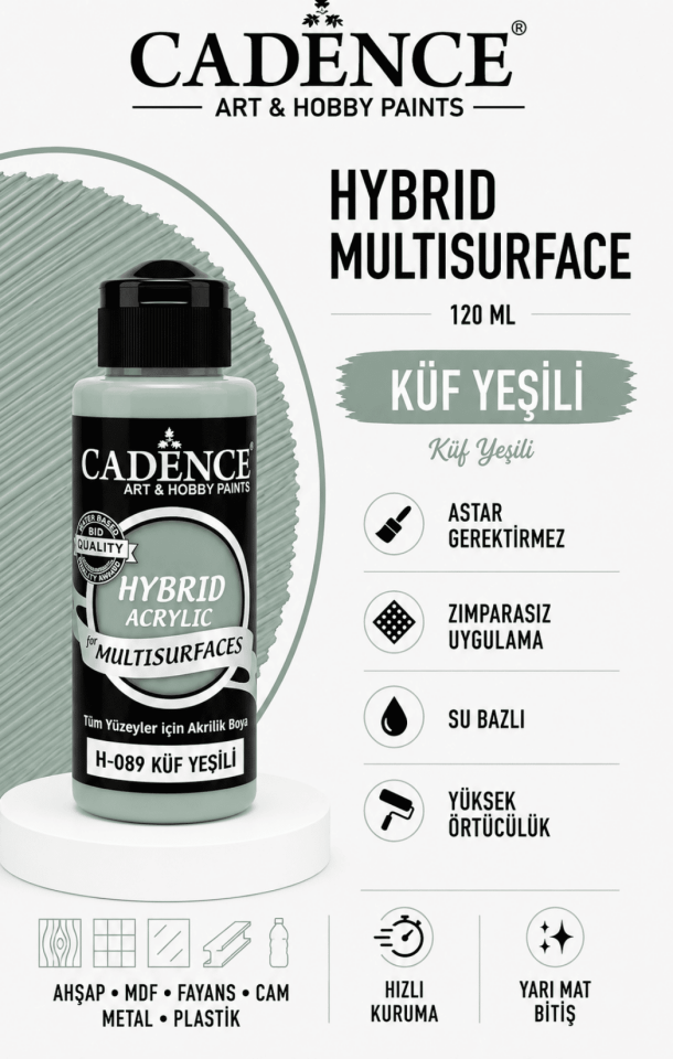 Cadence Hybrid Multisurface H-089 Küf Yeşili Akrilik Boya 120 ml