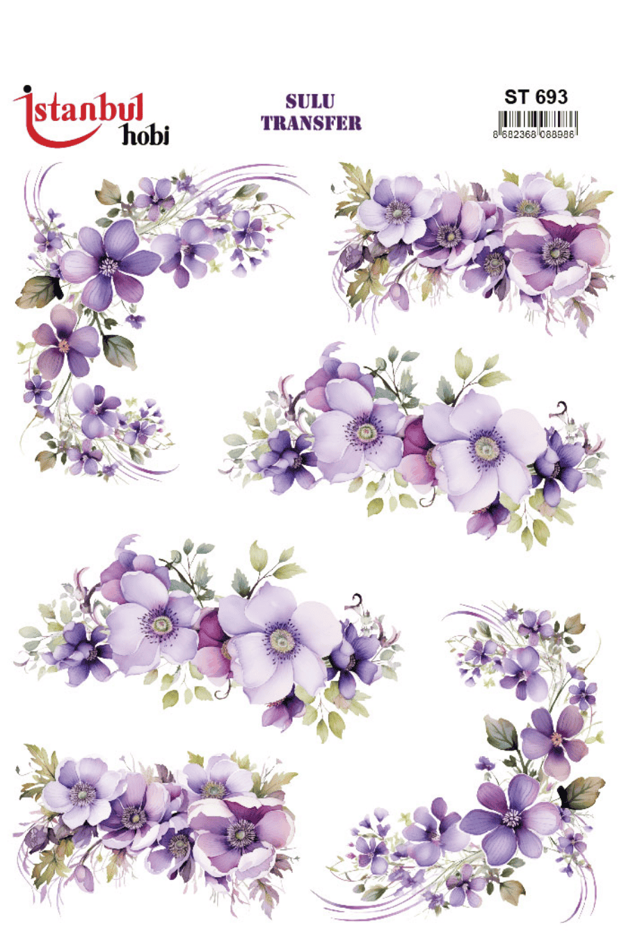 Sulu Transfer Çiçekli Desenli ST693