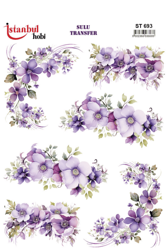 Sulu Transfer Çiçekli Desenli ST693