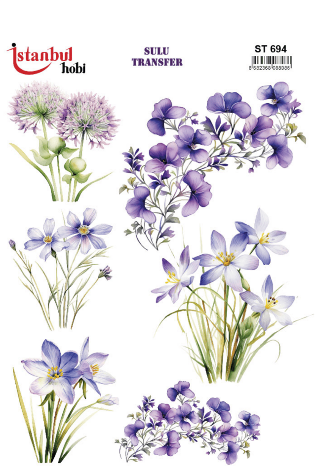 Sulu Transfer Çiçekli Desenli ST694