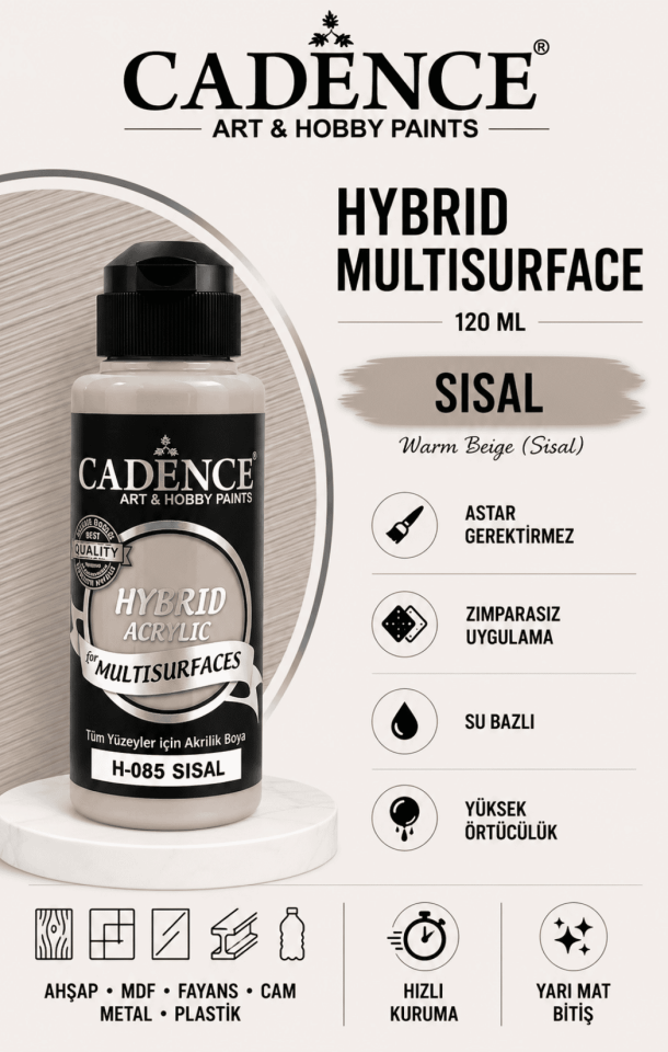 Cadence Hybrid Multisurface H-085 Sisal Akrilik Boya 120 ml