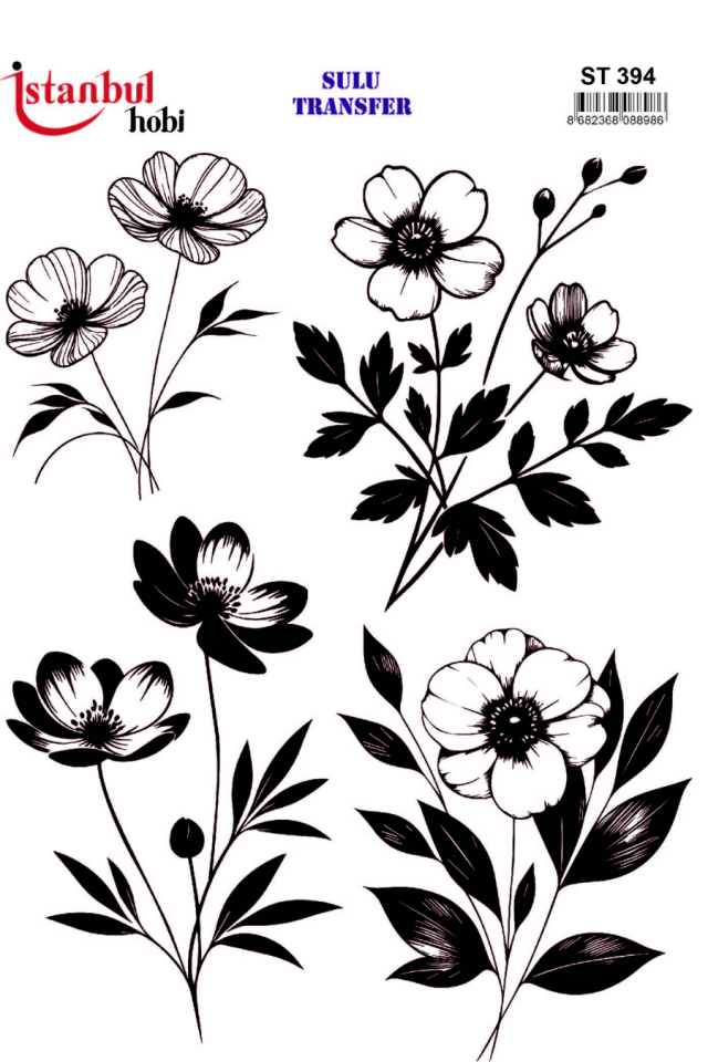 Sulu Transfer Siyah ve Beyaz Desen Seri ST394