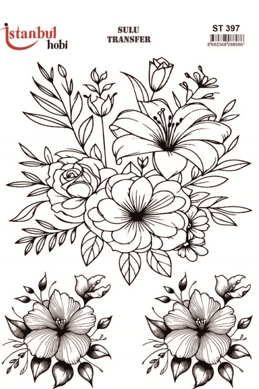 Sulu Transfer Siyah ve Beyaz Desen Seri ST397