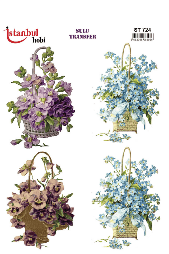 Sulu Transfer Çiçekli Desenli ST724